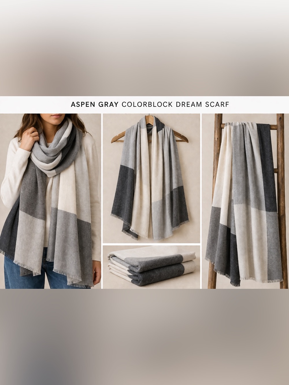 Colorblock Dream Scarf - Aspen Gray Colorblock